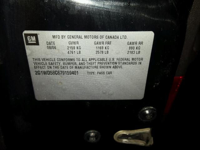 2G1WD58C679159401 - 2007 CHEVROLET IMPALA SUP 黑色 照片 10