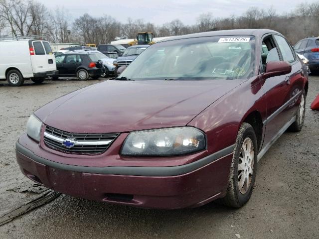 2G1WF52E939226412 - 2003 CHEVROLET IMPALA BURGUNDY photo 2