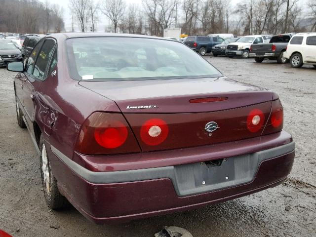2G1WF52E939226412 - 2003 CHEVROLET IMPALA 勃艮第红 照片 3