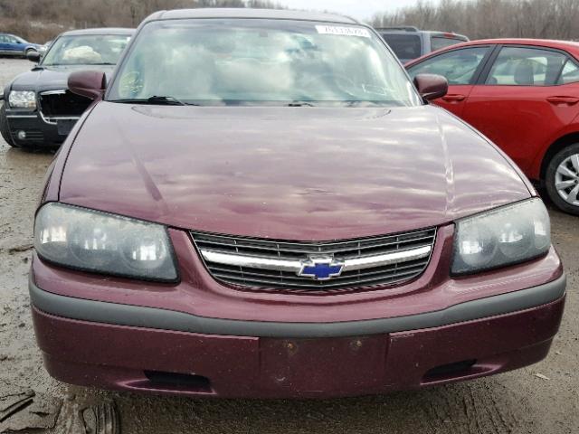 2G1WF52E939226412 - 2003 CHEVROLET IMPALA BURGUNDY photo 9