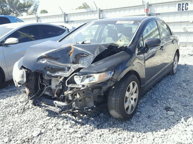 2HGFA1F57AH319247 - 2010 HONDA CIVIC LX BLACK photo 2