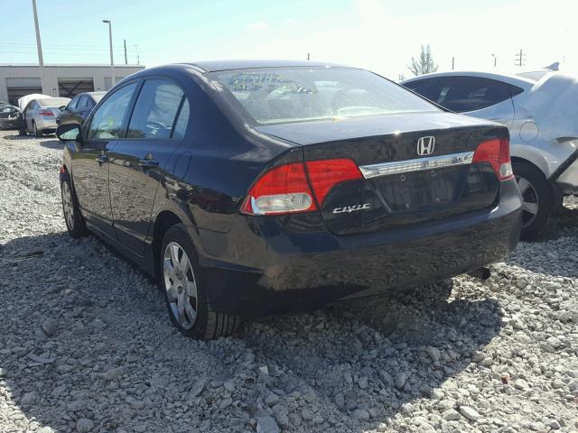 2HGFA1F57AH319247 - 2010 HONDA CIVIC LX BLACK photo 3