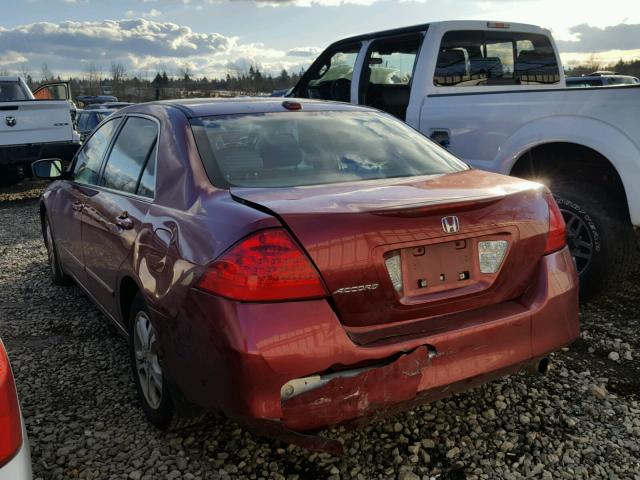 1HGCM56836A041562 - 2006 HONDA ACCORD EX RED photo 3