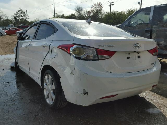 5NPDH4AE3DH235237 - 2013 HYUNDAI ELANTRA GL WHITE photo 3