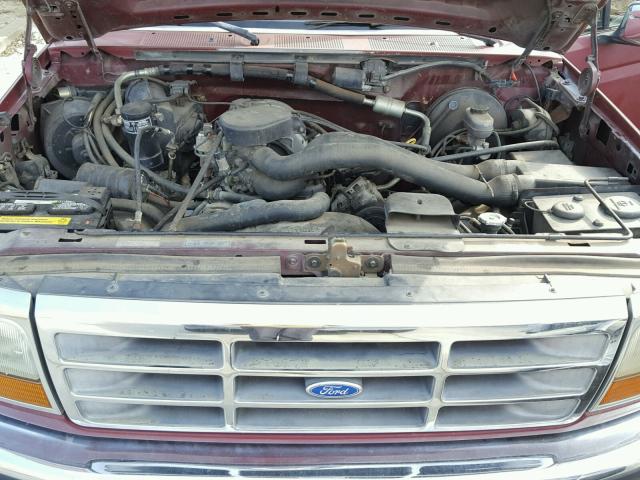 1FTEX15N3NKB26585 - 1992 FORD F150 BURGUNDY photo 7