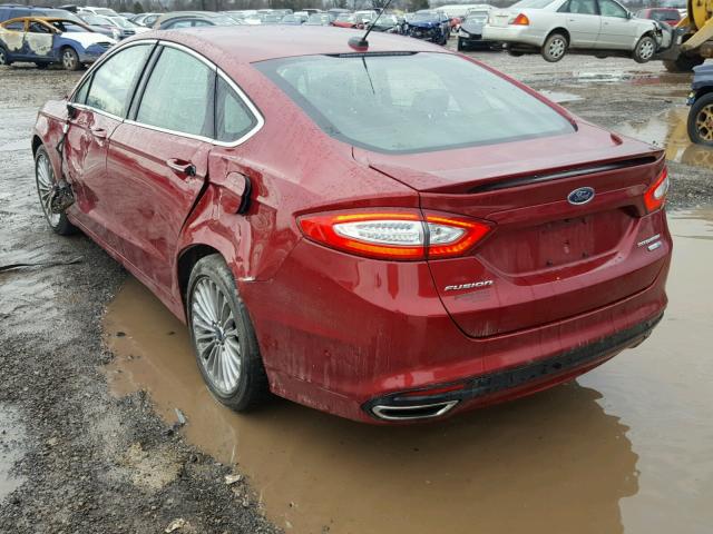3FA6P0D96ER328485 - 2014 FORD FUSION TIT RED photo 3