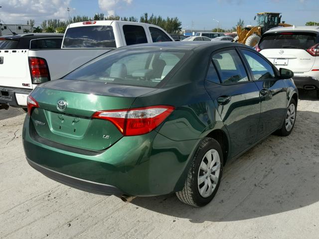 2T1BURHE6FC289272 - 2015 TOYOTA COROLLA L GREEN photo 4