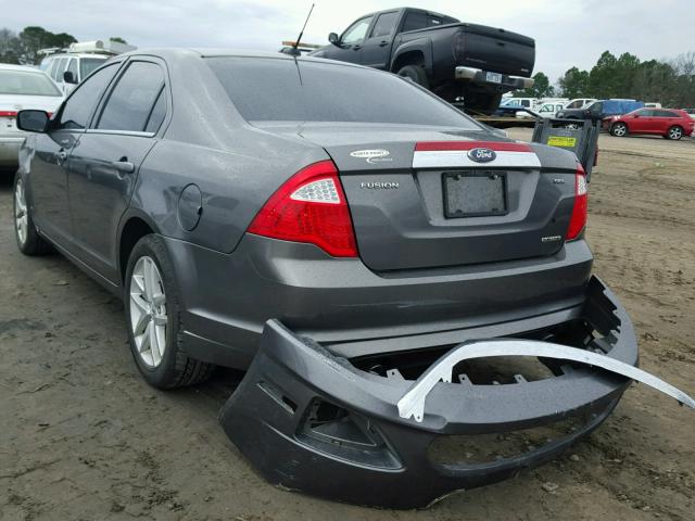 3FAHP0JGXCR109750 - 2012 FORD FUSION SEL GRAY photo 3