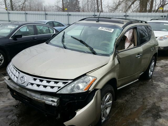 JN8AZ08W26W536347 - 2006 NISSAN MURANO SL GOLD photo 2