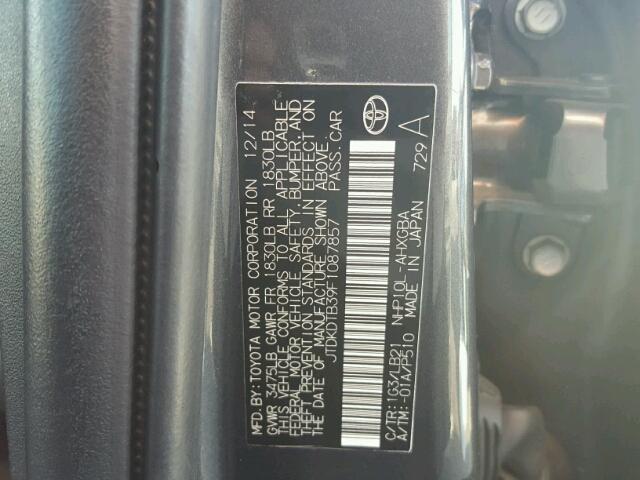 JTDKDTB39F1087857 - 2015 TOYOTA PRIUS C GRAY photo 10