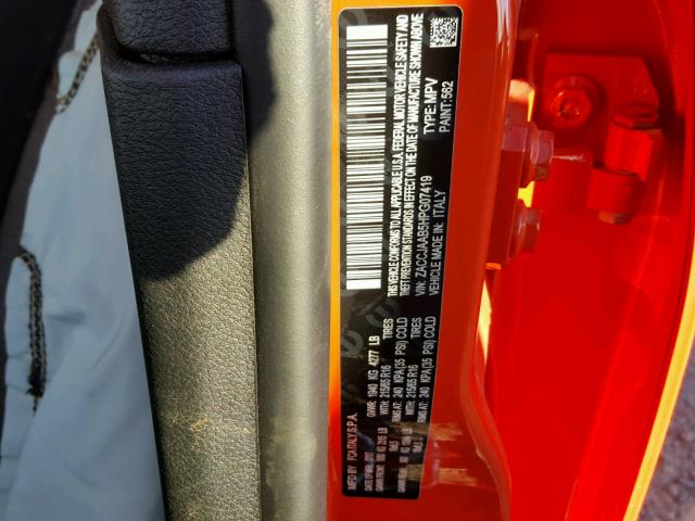 ZACCJAAB5HPG07419 - 2017 JEEP RENEGADE S ORANGE photo 10