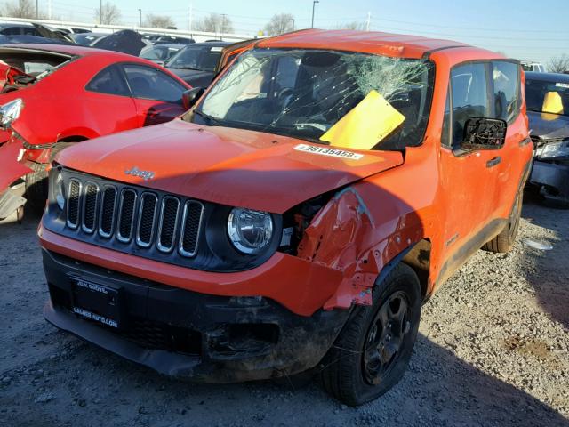 ZACCJAAB5HPG07419 - 2017 JEEP RENEGADE S ORANGE photo 2