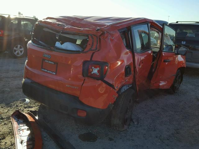 ZACCJAAB5HPG07419 - 2017 JEEP RENEGADE S ORANGE photo 4