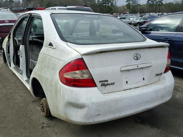 JT2BK18U020047718 - 2002 TOYOTA PRIUS WHITE photo 3