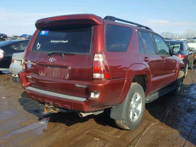 JTEBT14R558027925 - 2005 TOYOTA 4RUNNER SR RED photo 4