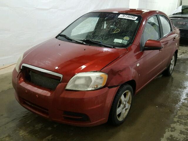 KL1TG56617B125581 - 2007 CHEVROLET AVEO LT RED photo 2