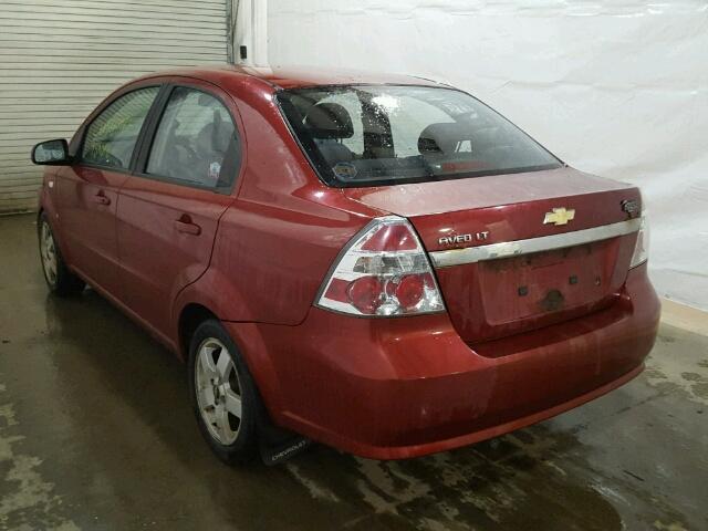 KL1TG56617B125581 - 2007 CHEVROLET AVEO LT RED photo 3