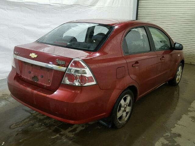 KL1TG56617B125581 - 2007 CHEVROLET AVEO LT RED photo 4