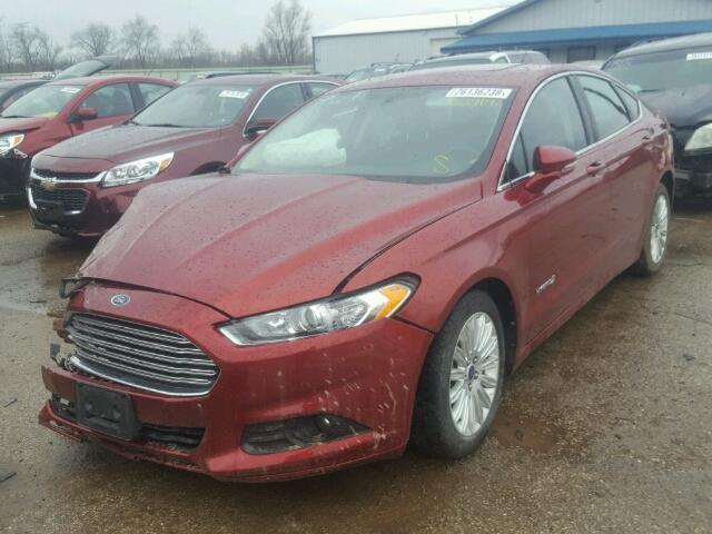 3FA6P0LU7DR218145 - 2013 FORD FUSION SE RED photo 2