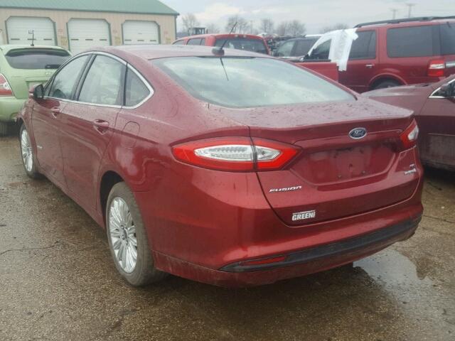 3FA6P0LU7DR218145 - 2013 FORD FUSION SE RED photo 3