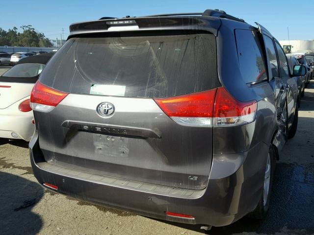 5TDKK3DC1CS212612 - 2012 TOYOTA SIENNA LE GRAY photo 4