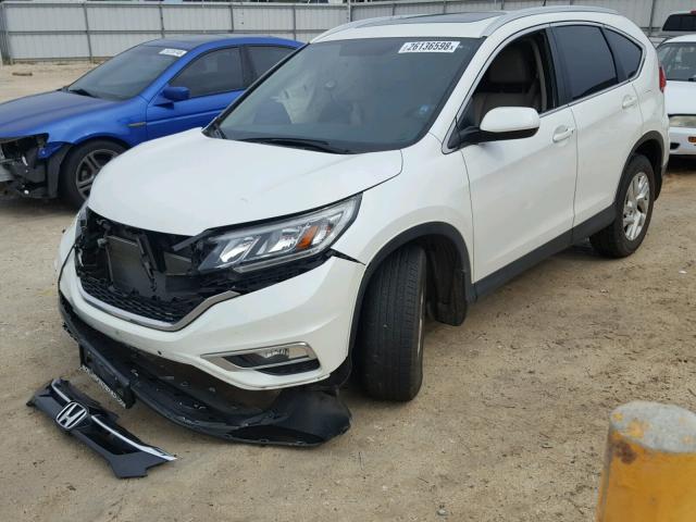 5J6RM3H79FL001647 - 2015 HONDA CR-V EXL WHITE photo 2