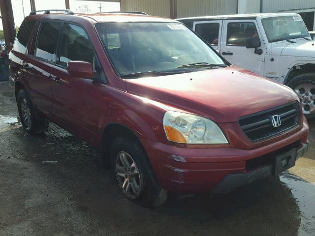 2HKYF18554H535082 - 2004 HONDA PILOT EXL RED photo 1