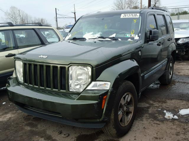 1J8GN28K68W132361 - 2008 JEEP LIBERTY SP GREEN photo 2