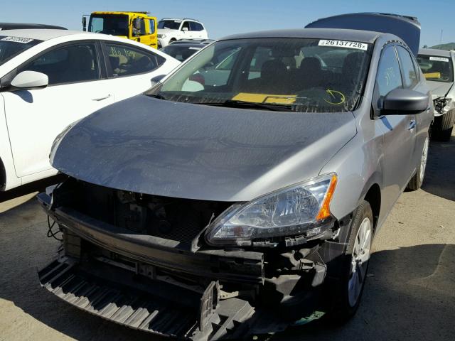 3N1AB7AP7EY224191 - 2014 NISSAN SENTRA S GRAY photo 2