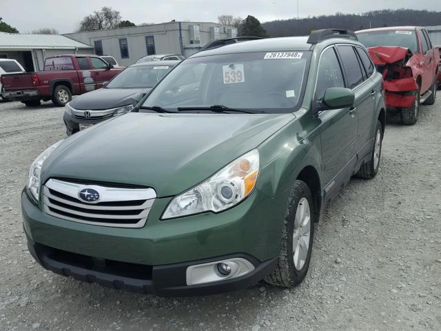 4S4BRCCC0C3220078 - 2012 SUBARU OUTBACK 2. GREEN photo 2