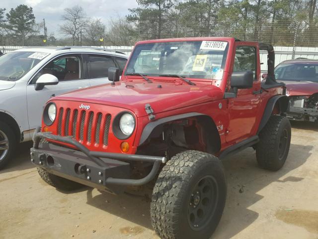 1J4FA24117L175351 - 2007 JEEP WRANGLER X RED photo 2