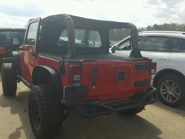 1J4FA24117L175351 - 2007 JEEP WRANGLER X RED photo 3