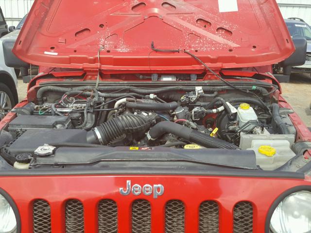 1J4FA24117L175351 - 2007 JEEP WRANGLER X RED photo 7