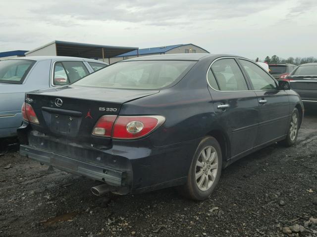 JTHBA30G645013668 - 2004 LEXUS ES 330 BLUE photo 4