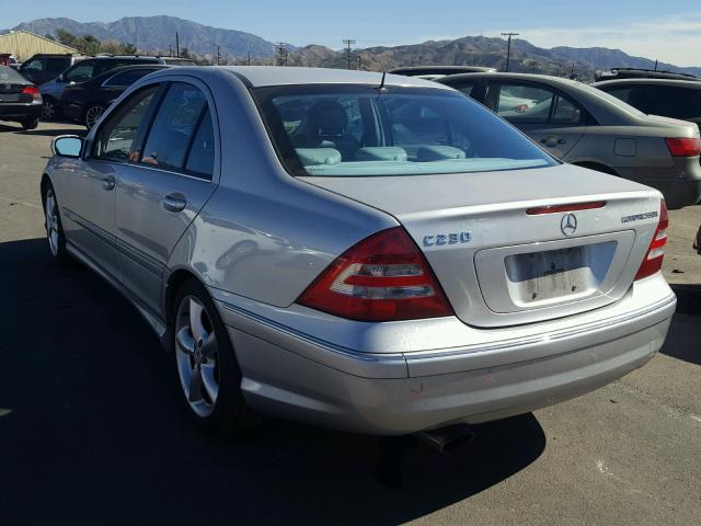 WDBRF40J75F687891 - 2005 MERCEDES-BENZ C 230K SPO SILVER photo 3