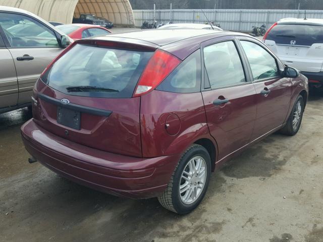 1FAHP37N57W169736 - 2007 FORD FOCUS ZX5 BURGUNDY photo 4