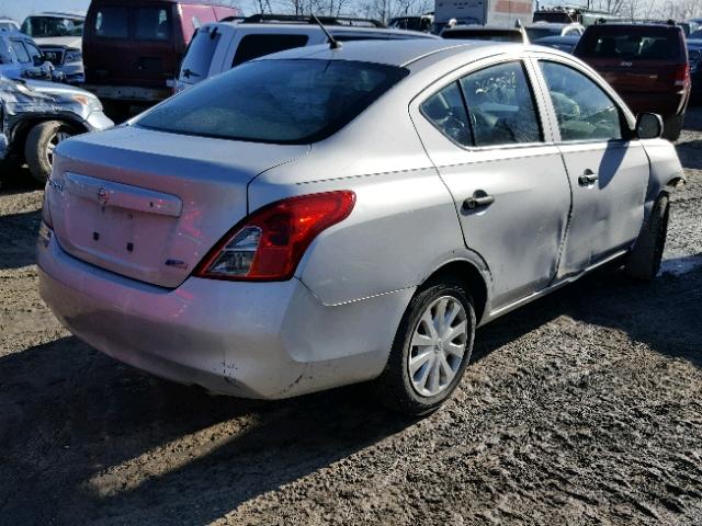 3N1CN7AP0DL873522 - 2013 NISSAN VERSA S SILVER photo 4