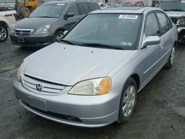 2HGES26852H592584 - 2002 HONDA CIVIC EX ვერცხლისფერი ფოტო 2