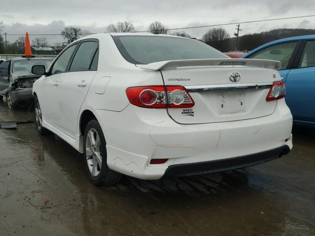 2T1BU4EE3BC710852 - 2011 TOYOTA COROLLA BA WHITE photo 3