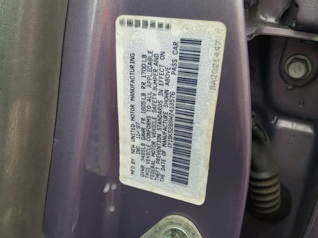 1Y1SK5288WZ413576 - 1998 CHEVROLET GEO PRIZM 灰色 照片 10