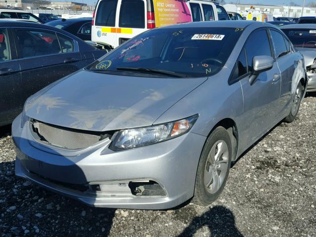 19XFB2F52EE012488 - 2014 HONDA CIVIC LX SILVER photo 2