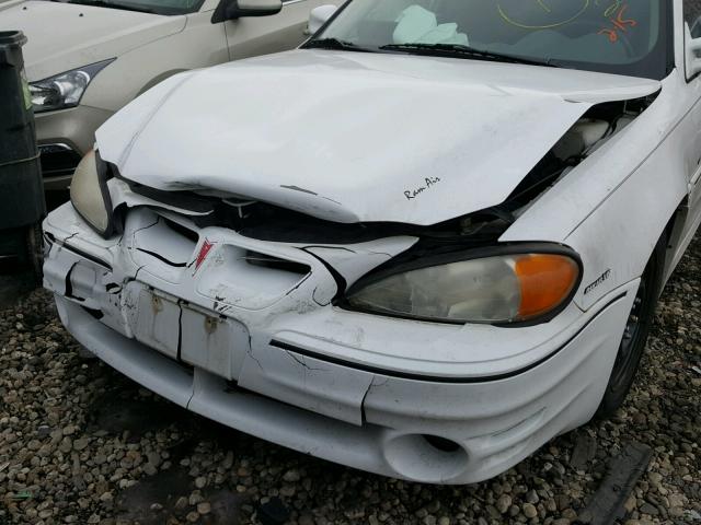 1G2NW12E51M656423 - 2001 PONTIAC GRAND AM G WHITE photo 9