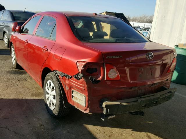 1NXBU40E59Z135914 - 2009 TOYOTA COROLLA BA RED photo 3