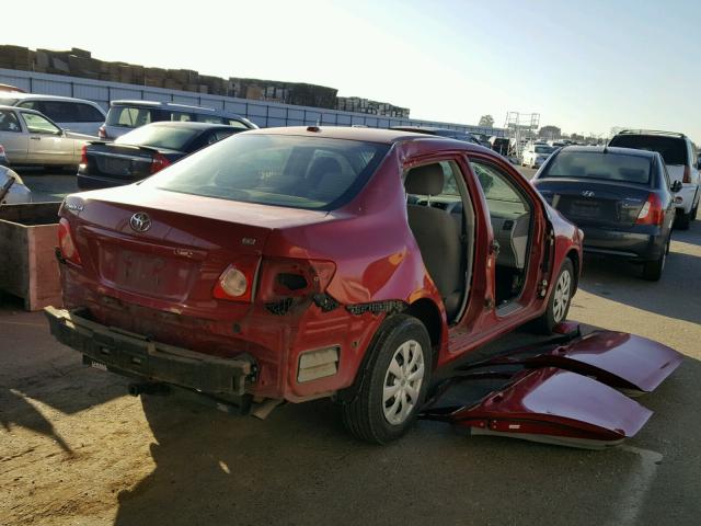 1NXBU40E59Z135914 - 2009 TOYOTA COROLLA BA RED photo 4