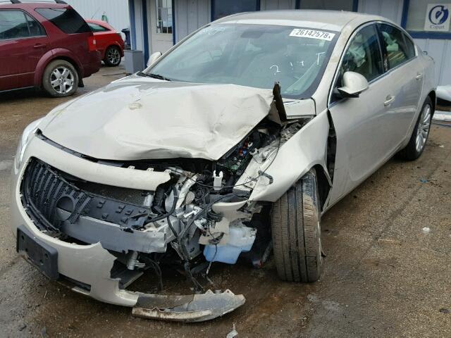 2G4GR5EK2C9110789 - 2012 BUICK REGAL GOLD photo 2