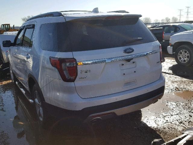 1FM5K8D84GGB66534 - 2016 FORD EXPLORER X WHITE photo 3