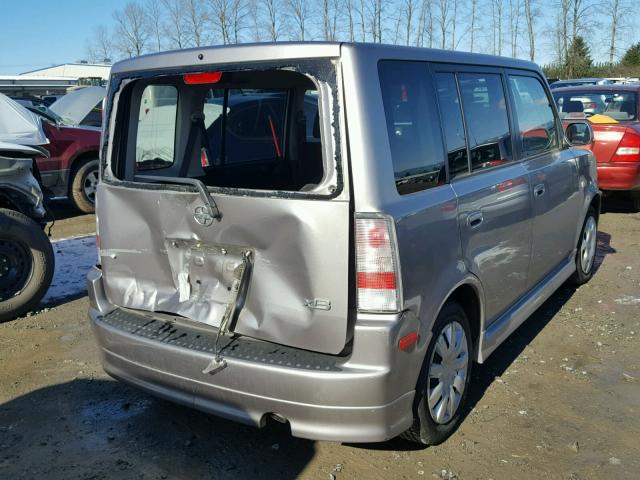 JTLKT324354003786 - 2005 TOYOTA SCION XB SILVER photo 4