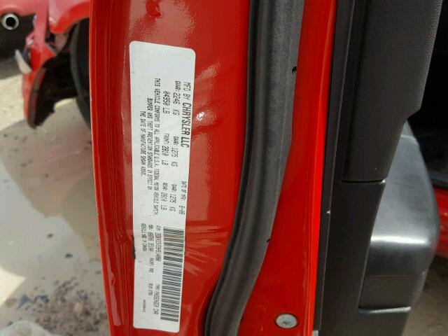 2B3KA33V59H514080 - 2009 DODGE CHARGER SX RED photo 10