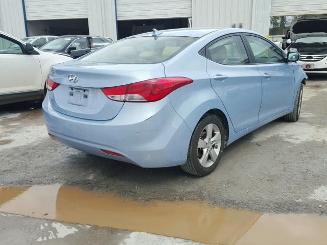 KMHDH4AE5DU709688 - 2013 HYUNDAI ELANTRA GL BLUE photo 4