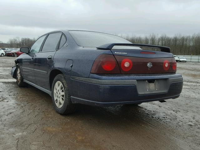 2G1WF52E129266739 - 2002 CHEVROLET IMPALA BLUE photo 3